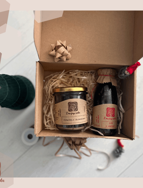 Zestaw prezentowy powidła śliwkowe + sok lub syrop